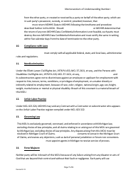 Memorandum of Understanding (Mou) - Restaurant Meal Program - Michigan, Page 7