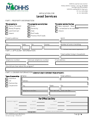 Document preview: Form DCH-0928 Application for Lead Services - Michigan