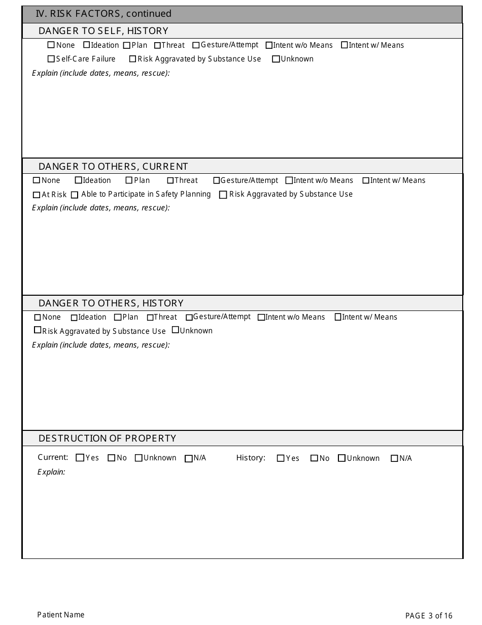 Adult Community Mental Health Center Screening Form - Kansas, Page 3