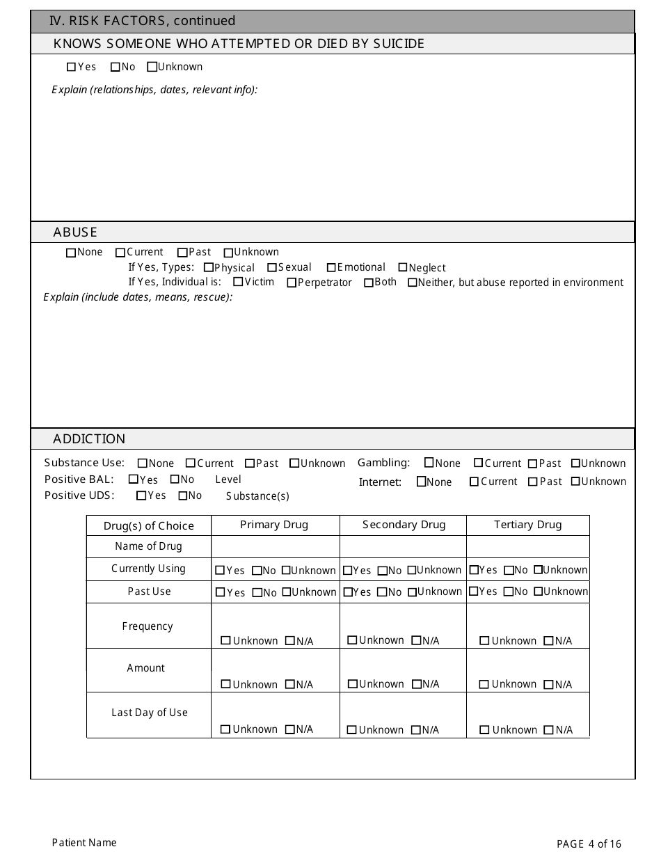 Adult Community Mental Health Center Screening Form - Kansas, Page 4