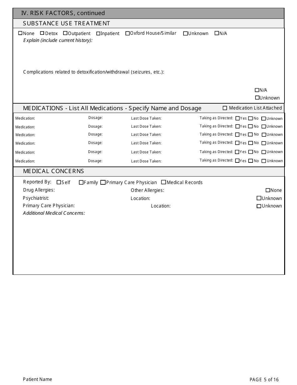 Adult Community Mental Health Center Screening Form - Kansas, Page 5