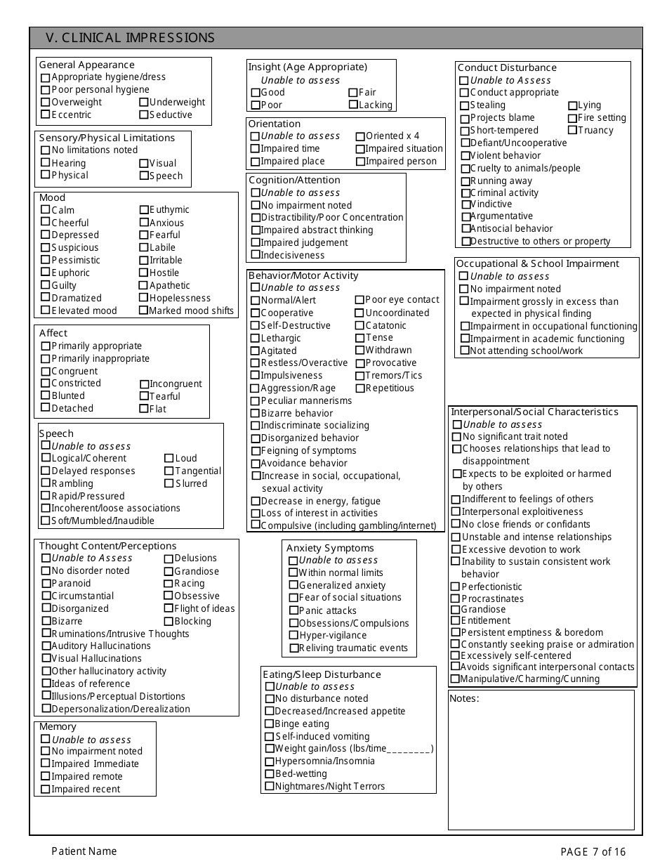 Adult Community Mental Health Center Screening Form - Kansas, Page 7