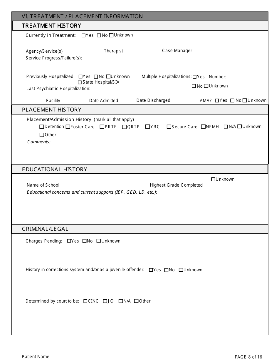 Adult Community Mental Health Center Screening Form - Kansas, Page 8