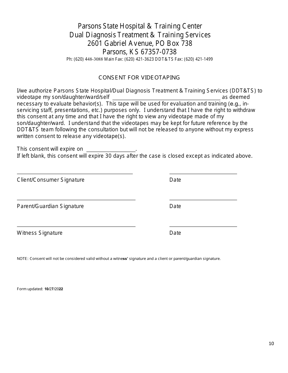 Kansas Parsons State Hospital Service Request Form Fill Out, Sign