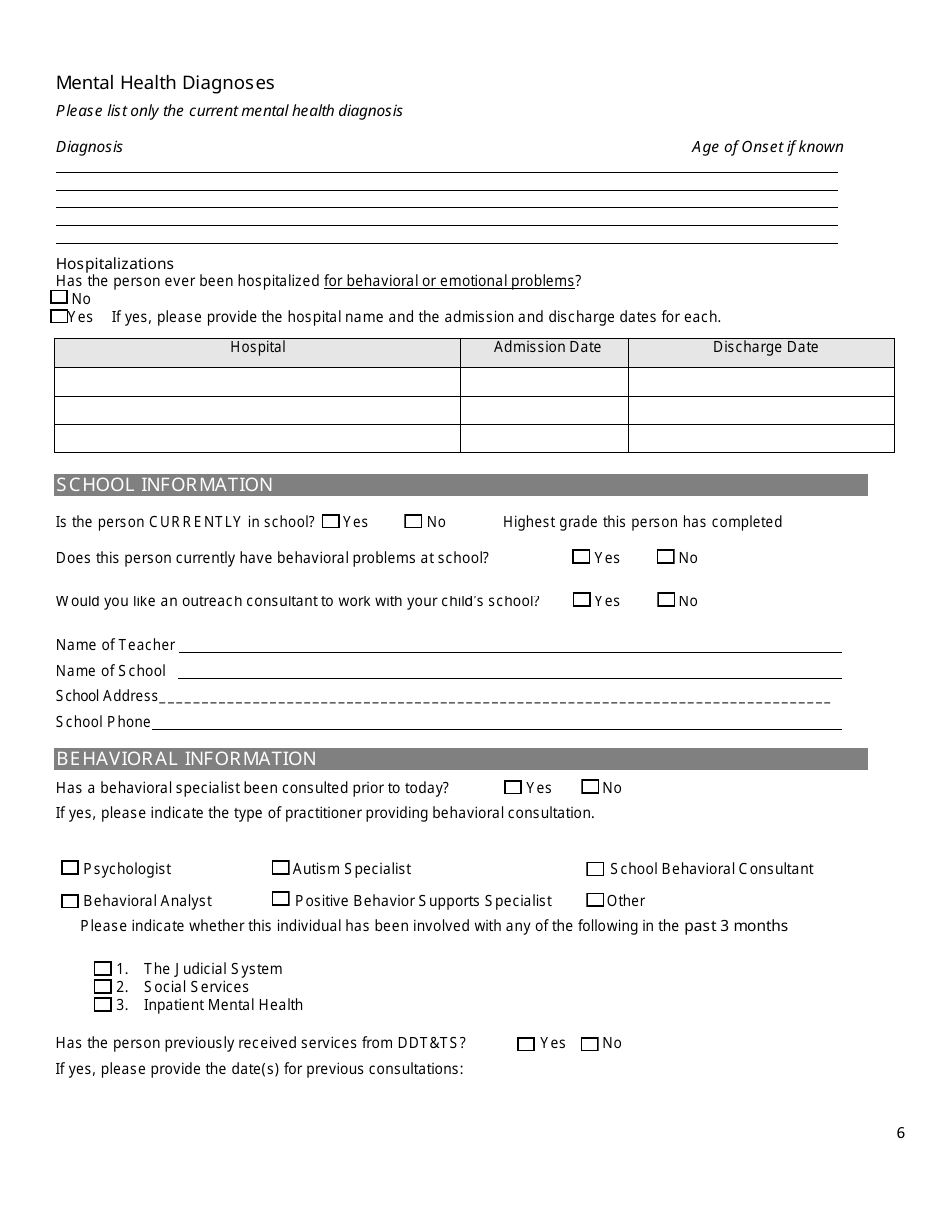 Parsons State Hospital Service Request Form - Kansas, Page 6