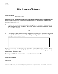 Form CS-1783 Disclosure of Interest - Michigan