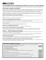 Form W-4MNP Minnesota Withholding Certificate for Pension or Annuity Payments - Pension or Annuity Recipients - Minnesota, Page 2