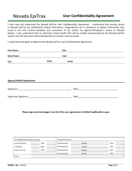 User Confidentiality Agreement - Nevada Epitrax - Nevada, Page 3