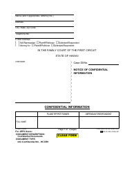 Document preview: Form RG-AC-508 Notice of Confidential Information - Hawaii