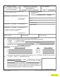 Form 1F-P-583 Order Regarding Motion to Modify Child Support - Hawaii, Page 2