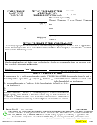 Form 1F-P-838 Motion for Service by Mail and Declaration; Order for Service by Mail - Hawaii, Page 2
