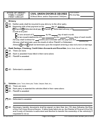 Form 1F-P-2037 Civil Union Divorce Decree Without Minor and/or Dependent Child(Ren) - Hawaii, Page 3