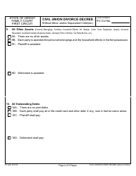 Form 1F-P-2037 Civil Union Divorce Decree Without Minor and/or Dependent Child(Ren) - Hawaii, Page 5