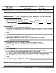 Form 1F-P-846 Proposed Parenting Plan - Hawaii, Page 3