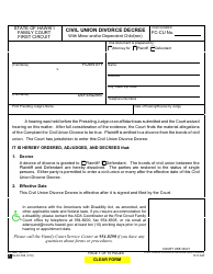 Form 1F-P-843 Civil Union Divorce Decree With Minor and/or Dependent Child(Ren) - Hawaii, Page 2