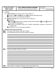 Form 1F-P-843 Civil Union Divorce Decree With Minor and/or Dependent Child(Ren) - Hawaii, Page 4