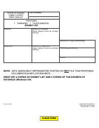 Document preview: Form 1F-P-061 Proposed Exhibit List and Exhibit List Continuation Sheet - Hawaii