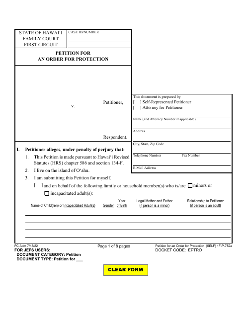 Form 1F-P-752A  Printable Pdf