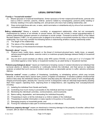 Form 1F-P-752A Petition for an Order for Protection - Hawaii, Page 2