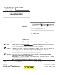 Document preview: Form 1F-P-750 Proposed Temporary Restraining Order - Hawaii