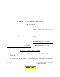 Form 1F-P-750 Proposed Temporary Restraining Order - Hawaii, Page 2