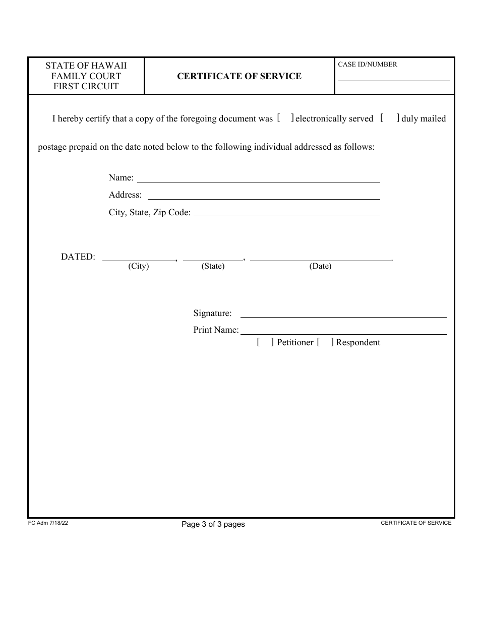 Form 1F-P-3044 Motion and Declaration to Amend, Dissolve, or Extend the Existing Order - Hawaii, Page 3