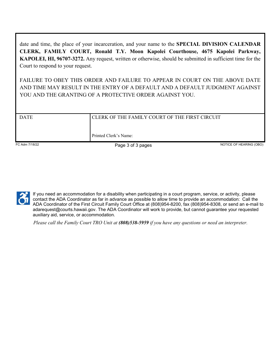 Form 1F-P-757C Proposed Notice of Hearing - Hawaii, Page 4