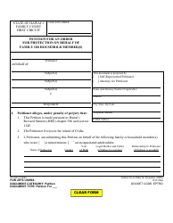 Document preview: Form 1F-P-754A Petition for an Order for Protection on Behalf of Family or Household Member(S) - Hawaii