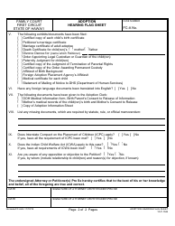 Form 1F-P-1044 Adoption Hearing Flag Sheet - Hawaii, Page 3