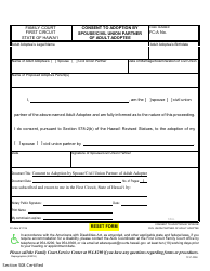 Form 1F-P-1038 Consent to Adoption by Spouse/Civil Union Partner of Adult Adoptee - Hawaii, Page 2