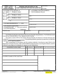 Form 1F-P-881 Findings and Decision of the Court Granting Petition for Adoption - Hawaii, Page 2