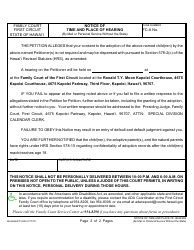 Form 1F-P-1040 Notice of Time and Place of Hearing (By Mail or Personal Service Without the State) - Hawaii, Page 3