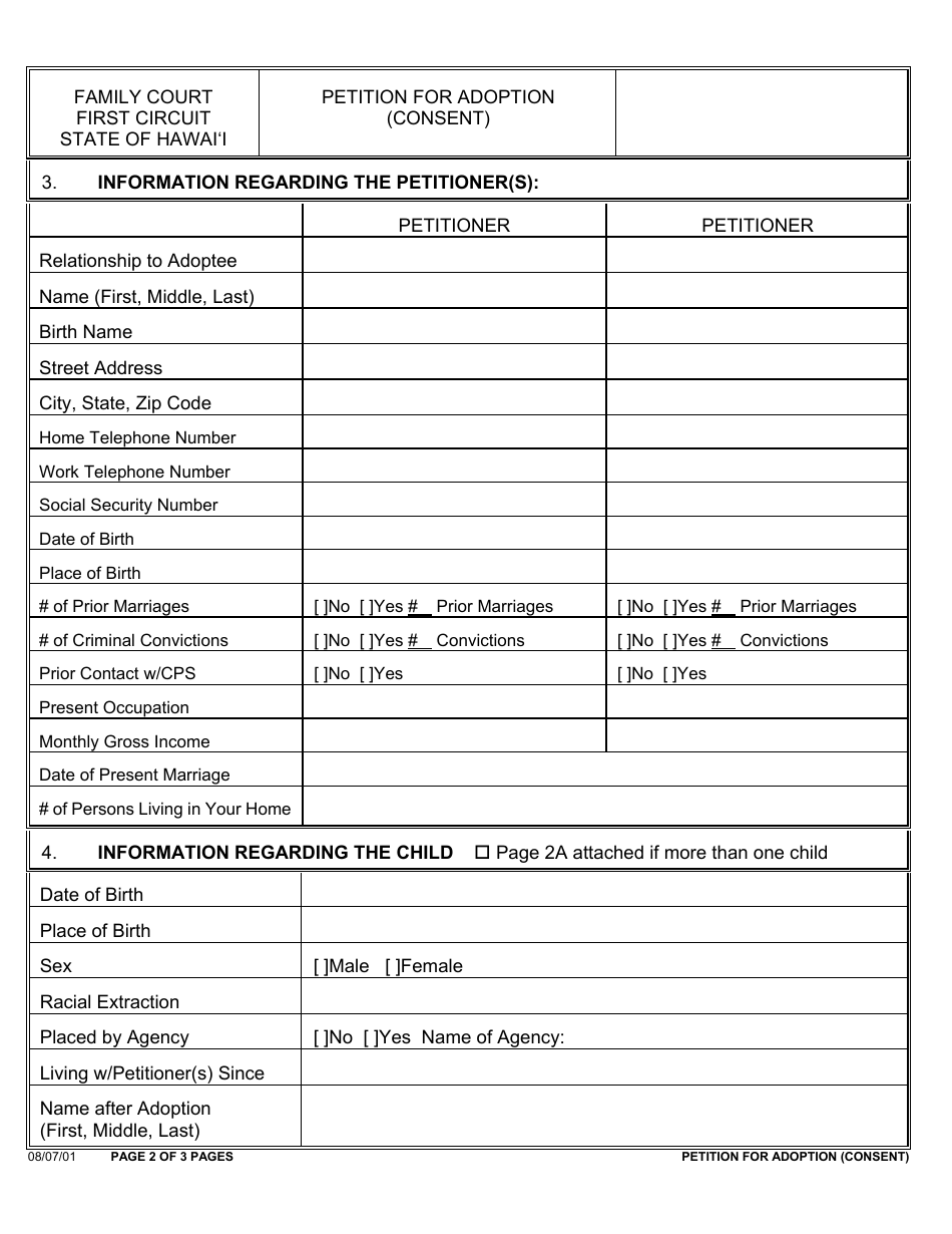Form 1F-P-2024 Petition for Adoption (Consent) - Hawaii, Page 3