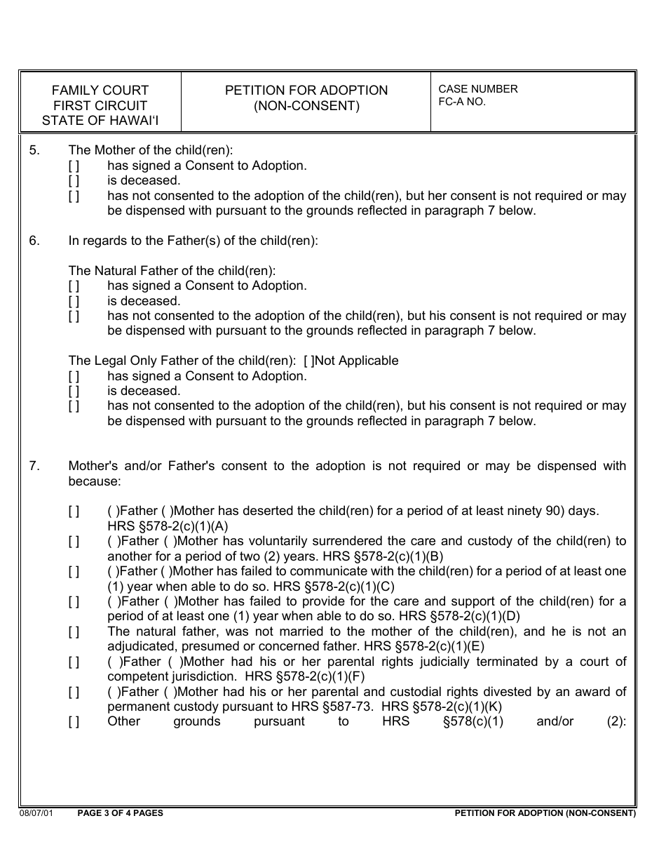 Form 1F-P-2023 Petition for Adoption (Non-consent) - Hawaii, Page 6