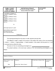 Form 1F-P-2008 Supporting Affidavit (For Service by Mail or Personal Service Without the State) - Hawaii, Page 2
