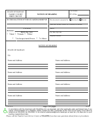 Form 1F-P-2057 Motion to Modify Order Appointing Guardian(S)/Terminate Guardianship; Notice of Hearing; and Certificate of Service - Hawaii, Page 3