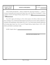 Form 1F-P-2057 Motion to Modify Order Appointing Guardian(S)/Terminate Guardianship; Notice of Hearing; and Certificate of Service - Hawaii, Page 4