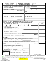 Form 1F-P-993 Paternity Financial Information Sheet - Hawaii, Page 2