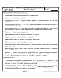 Form 1F-P-1051 Order Regarding Supervised Visitation - Hawaii, Page 5