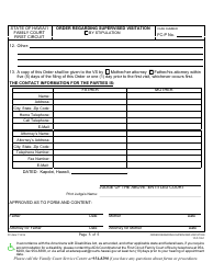 Form 1F-P-1051 Order Regarding Supervised Visitation - Hawaii, Page 6