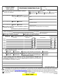Form 1F-P-2005 Proposed Parenting Plan - Hawaii, Page 2