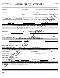 Form DCSS s698 Affidavit of Paternity - Sample - New Hampshire