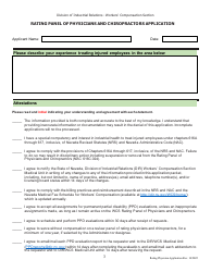 Rating Panel of Physicians and Chiropractors Application - Nevada, Page 3