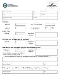 Form OD-2 Firefighters and Police Officers Lung Examination Form - Nevada