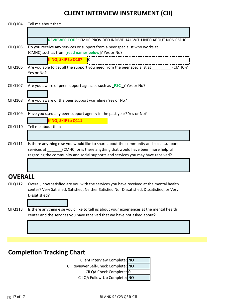 Client Interview Instrument (Cii) - New Hampshire, Page 17