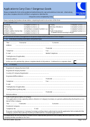Document preview: Form SRG2804 Application to Carry Class 1 Dangerous Goods - United Kingdom