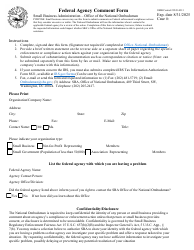 Federal Agency Comment Form
