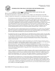 SBA Form 355 Information for Small Business Size Determination