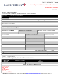 Document preview: Check Request Form - Arkansas