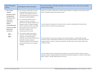 Idaho Alternate Assessment Participation Worksheet - Idaho, Page 4